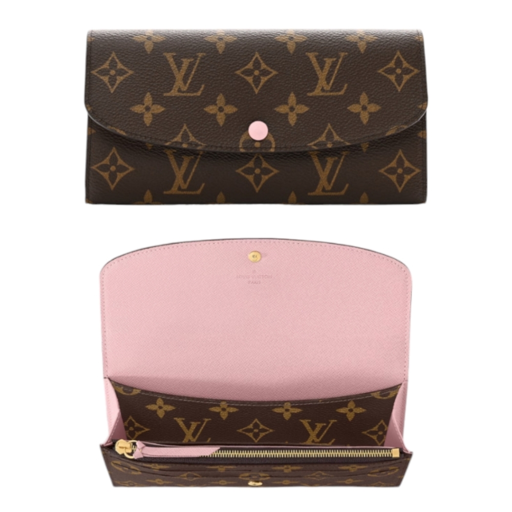 BNIB NWT Rare!!! Louis Vuitton LV Emilie Wallet Rose Ballerine Monogram